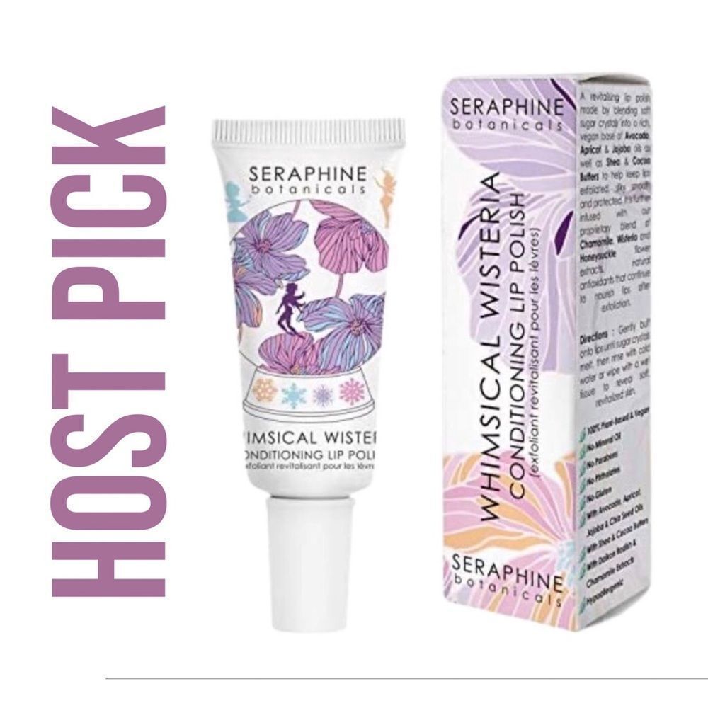 Seraphine Botanicals Whimsical Wisteria Conditioning Lip Polish/Exfoliant NIB